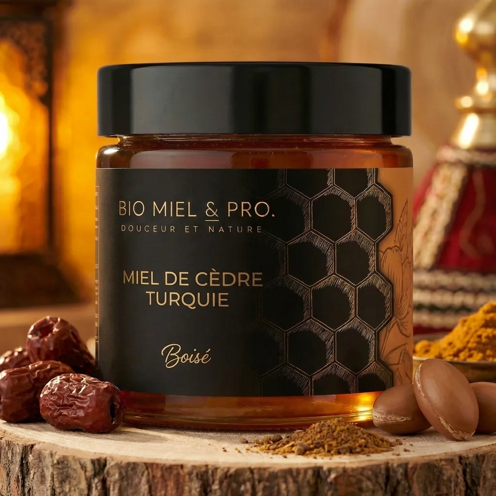 Miel de cedre Turquie 250 g pot sombre miellat
