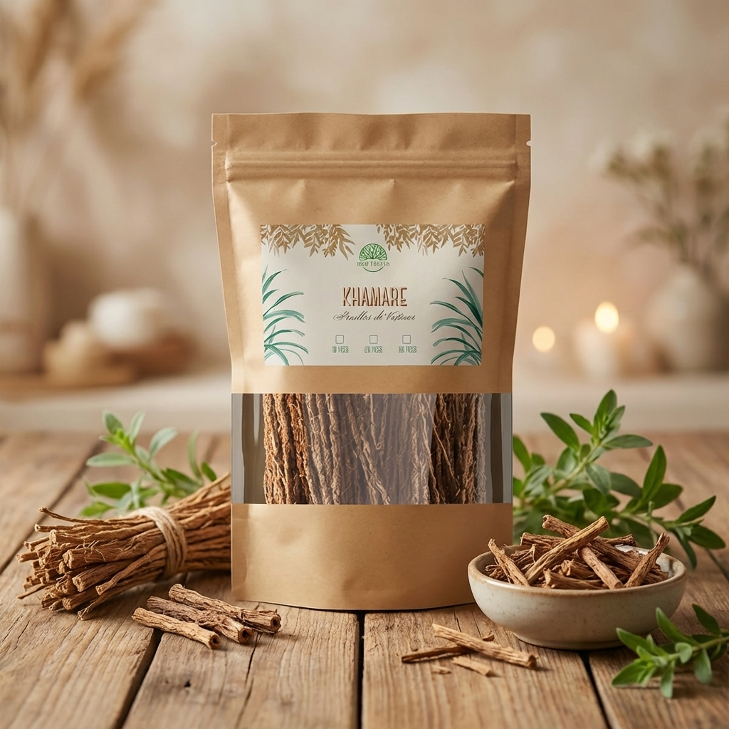 Lot de 10 racines de vétiver khamaré naturelles pour infusion origine Afrique de l’Ouest