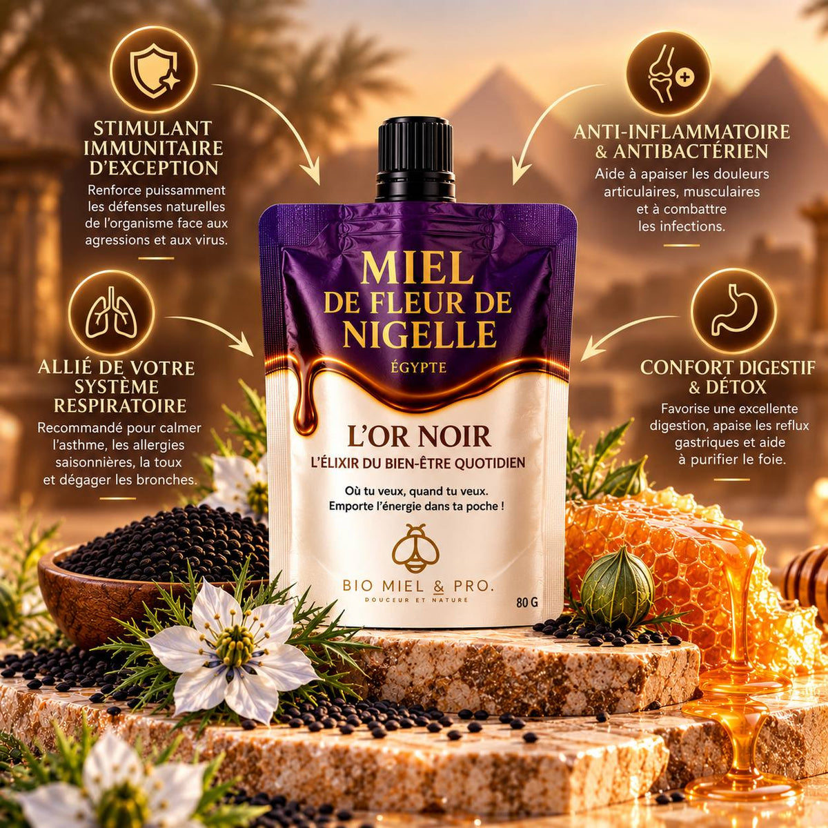 Miel de nigelle Format nomade 80g