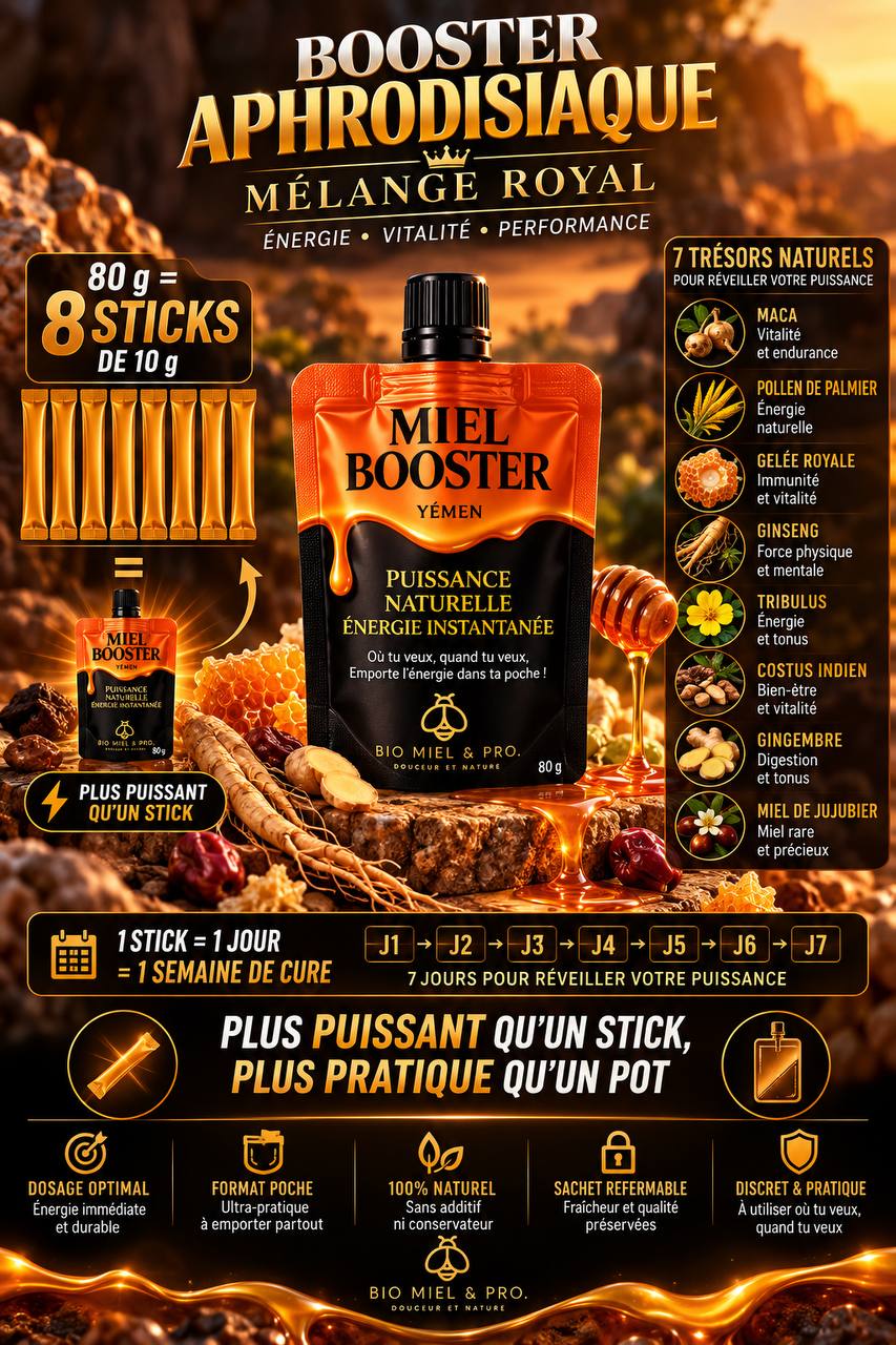 Miel Booster mélange royal Format nomade 80g