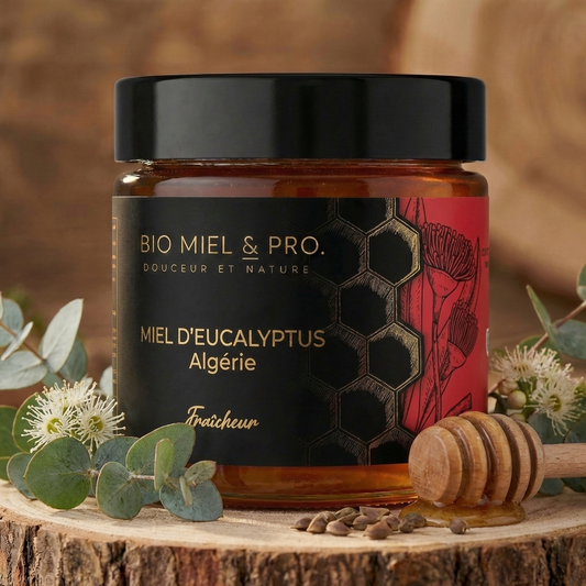 Miel eucalyptus Algerie 250 g pot ambré