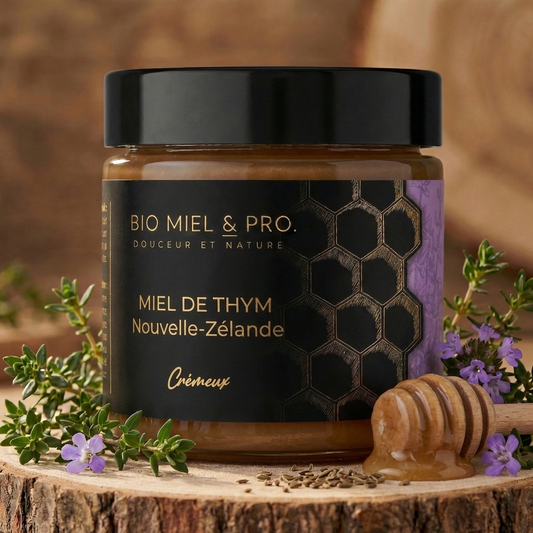 Miel de thym cremeux Nouvelle Zelande 250 g pot