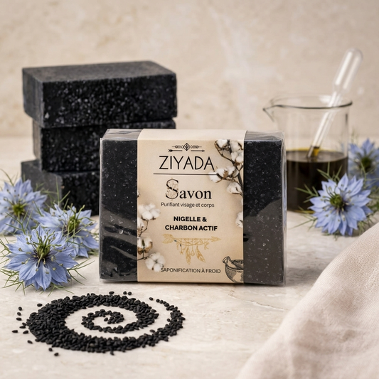 Savon nigelle et charbon actif (Visage et corps) 100g